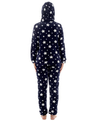 Womens Star Print Hooded Fleece Pyjamas