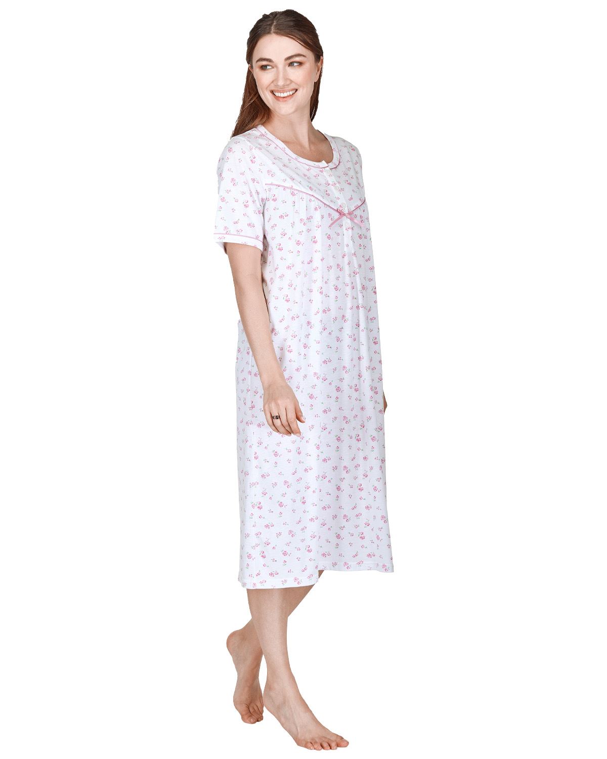 La Marquise Womens 'Rose Print' Short Sleeve Nightie