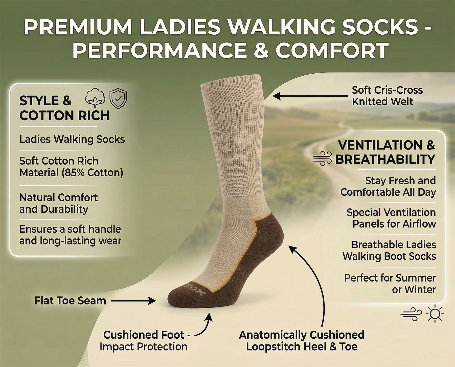 Womens 3 Pack Ultimate Walking Socks