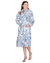 La Marquise Womens 'Blue Leopard' Supersoft Shawl Collar Robe