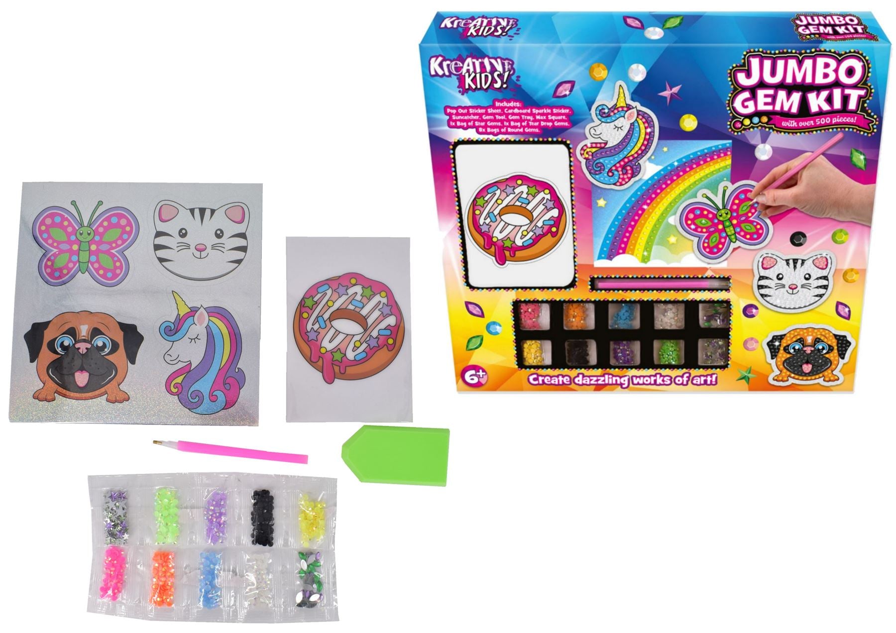 Kreative Kids Jumbo Gem Kit - 500 Pieces Arts and Crafts