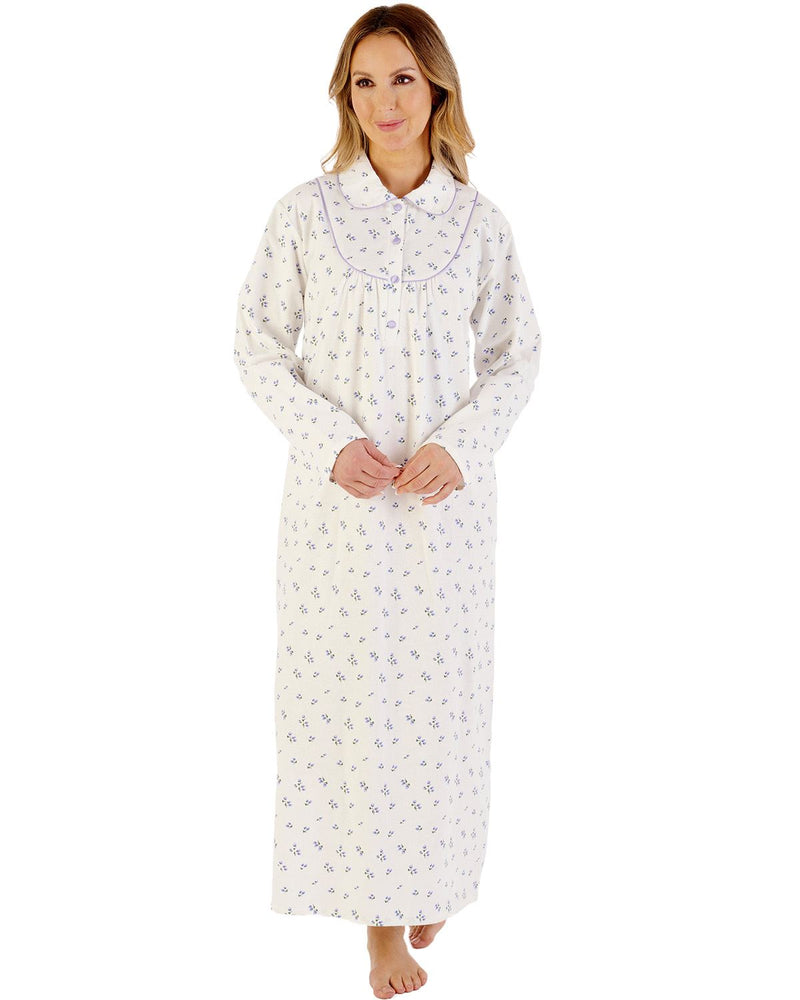 Slenderella Womens Floral Printed Flannel 51" Woven Nightdress