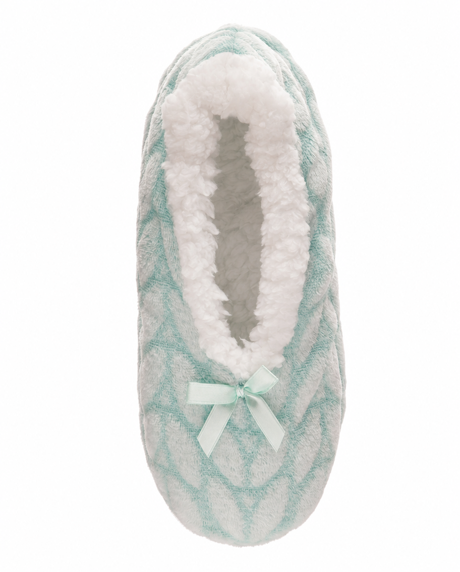Womens Sherpa Lined Footie Slippers