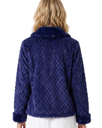 Marlon Womens Faux Fur Puff Fleece Zip Bedjacket