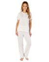 Slenderella Womens Leaf Print Jersey Pyjamas