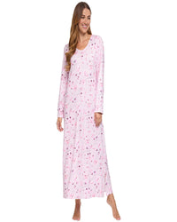 La Marquise Womens 'Floral Reflections' Long Sleeve Nightie