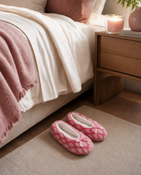 Womens Sherpa Lined Footie Slippers