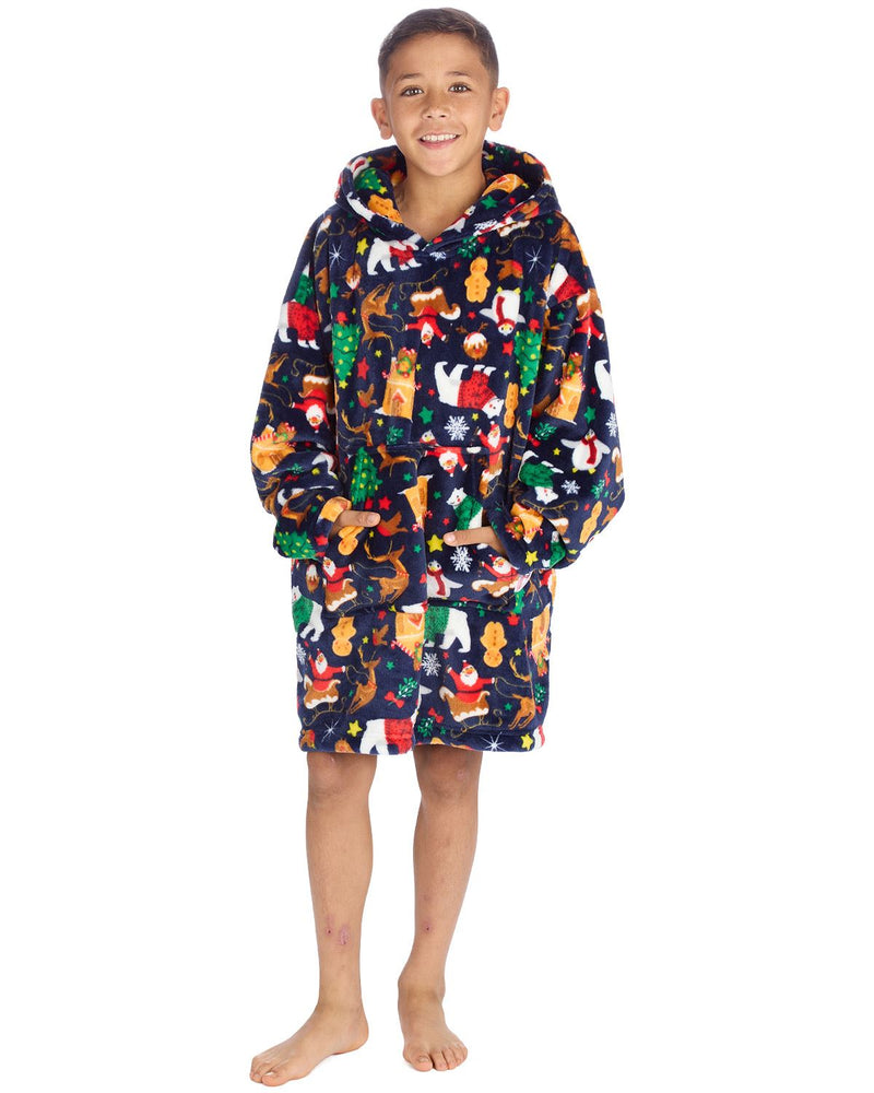Huggable Unisex Christmas Print Oversized Hoodie