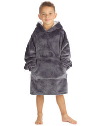 Huggable Kids Embossed Football Oversized Hoodie