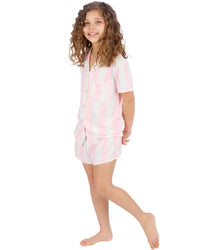 Slumber Party Girls Short Sleeve Button Down Short Pyjamas