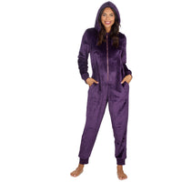 Womens Polished Fleece Hooded Onesie