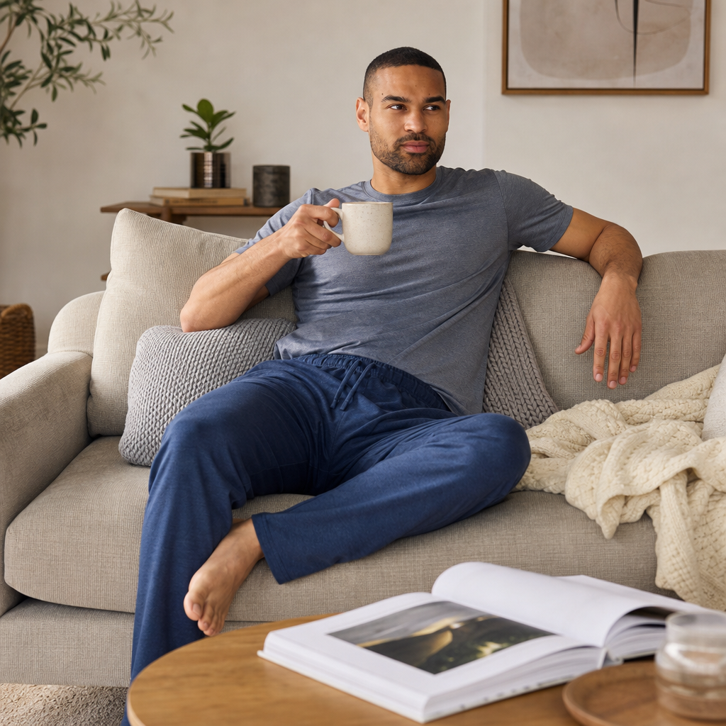 Mens 2 Pack Jersey Lounge Joggers