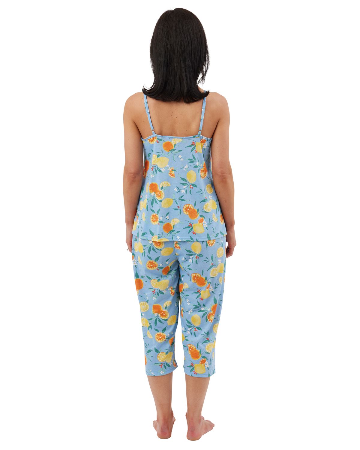 Indigo Sky Womens Lemon Fruit Cropped Pyjamas