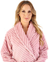 Slenderella Womens Supersoft Rib Fleece 46" Shawl Collar Wrap