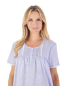 Slenderella Womens 42" Floral Gingham Short Sleeve Nightie