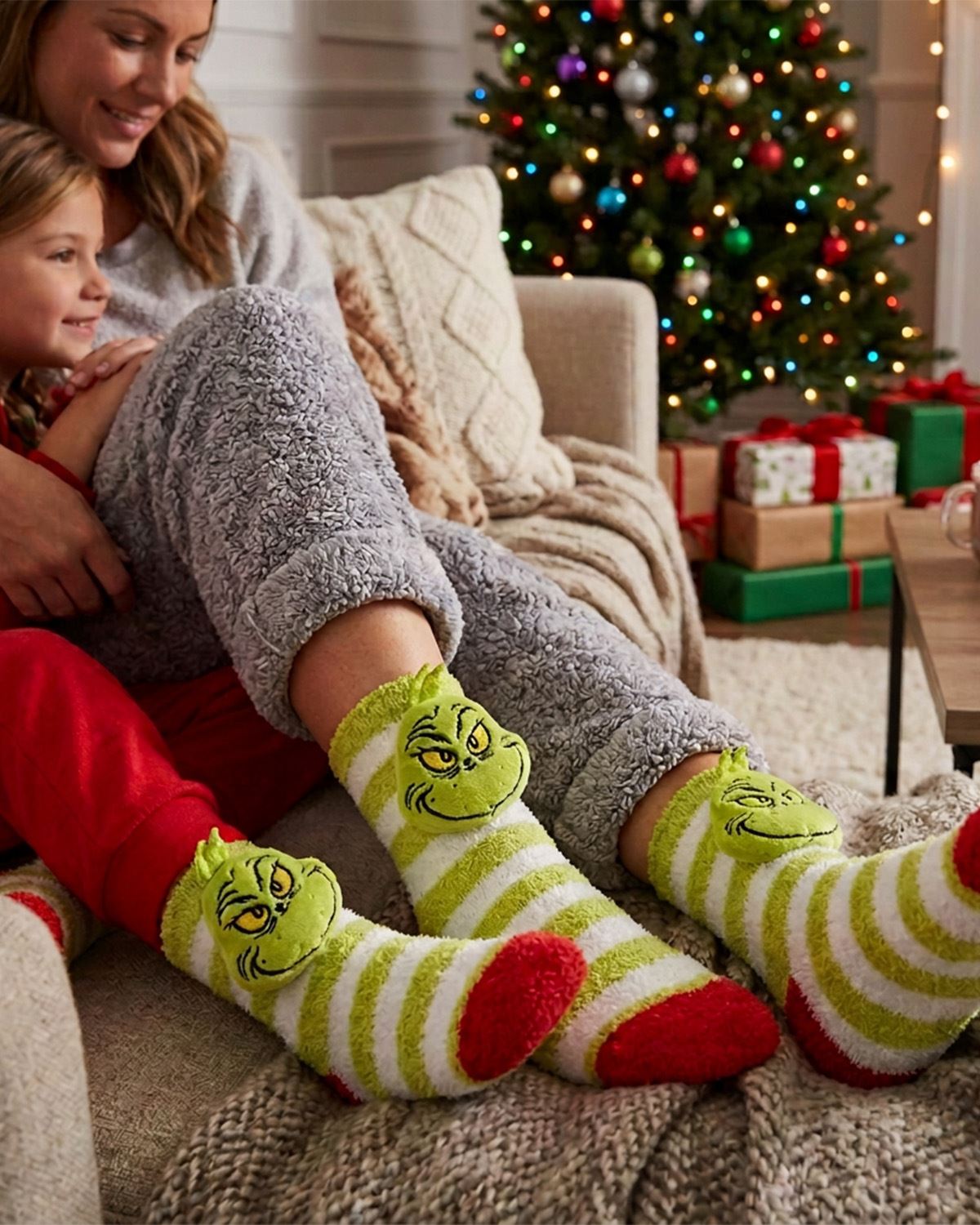 1 Pair Grinch Cosy Socks - Gift Box