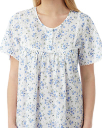 Marlon Womens Short Sleeve 45" Woven Nightie