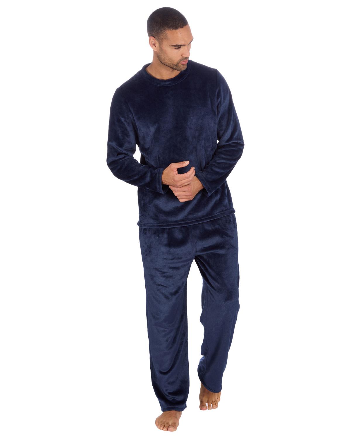 Cargo Bay Mens Polished Fleece Plain Pyjama Set