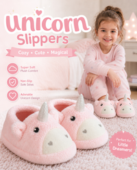 Girls Pink Unicorn Slippers