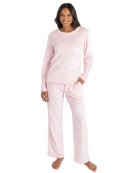 Forever Dreaming Womens Ribbed Stripe Fleece Lounge Set