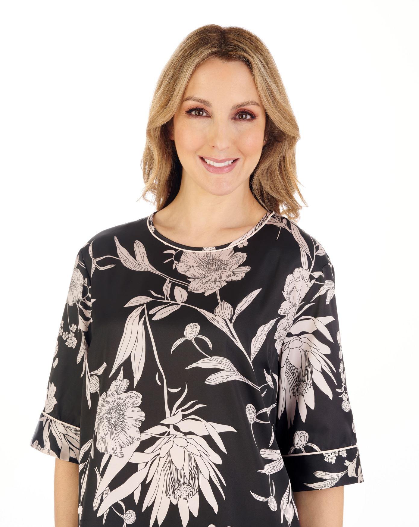Gaspe Pyjamas Gaspé Womens Satin Floral Pyjamas – Slumber Hut