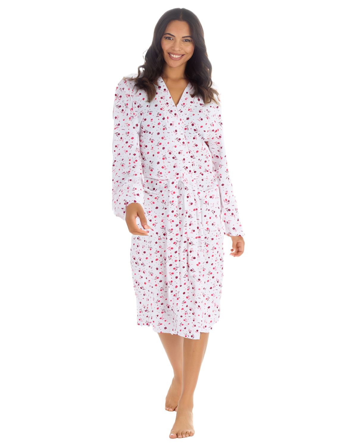 Cottonique Womens Cotton Floral Kimono Wrap