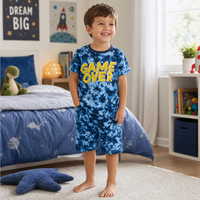 Boys Jersey Game Over Tie Dye Short Pyjamas