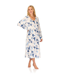 La Marquise Womens 'Berry & Blue' 43" & 50" Long Sleeve Jersey Nightie