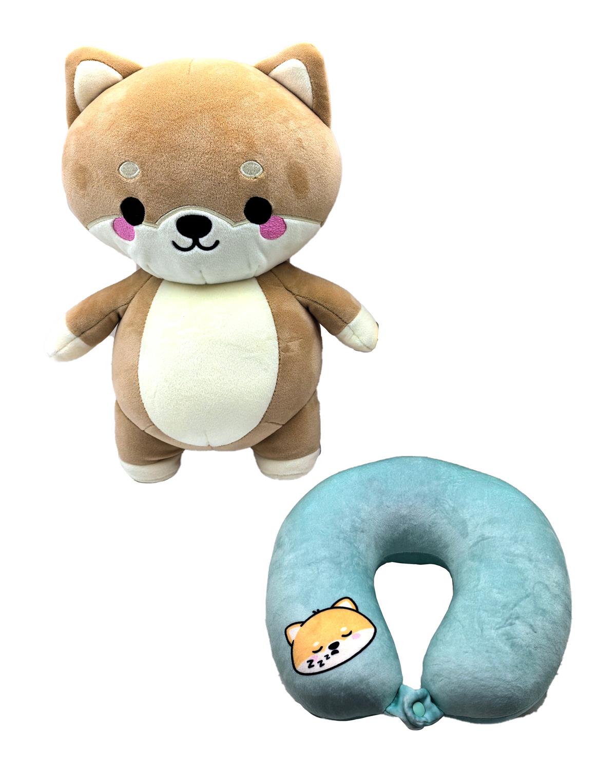 Swapseazzz Shuggs the Shiba Inu 2-in-1 Plush Travel Pillow & Toy