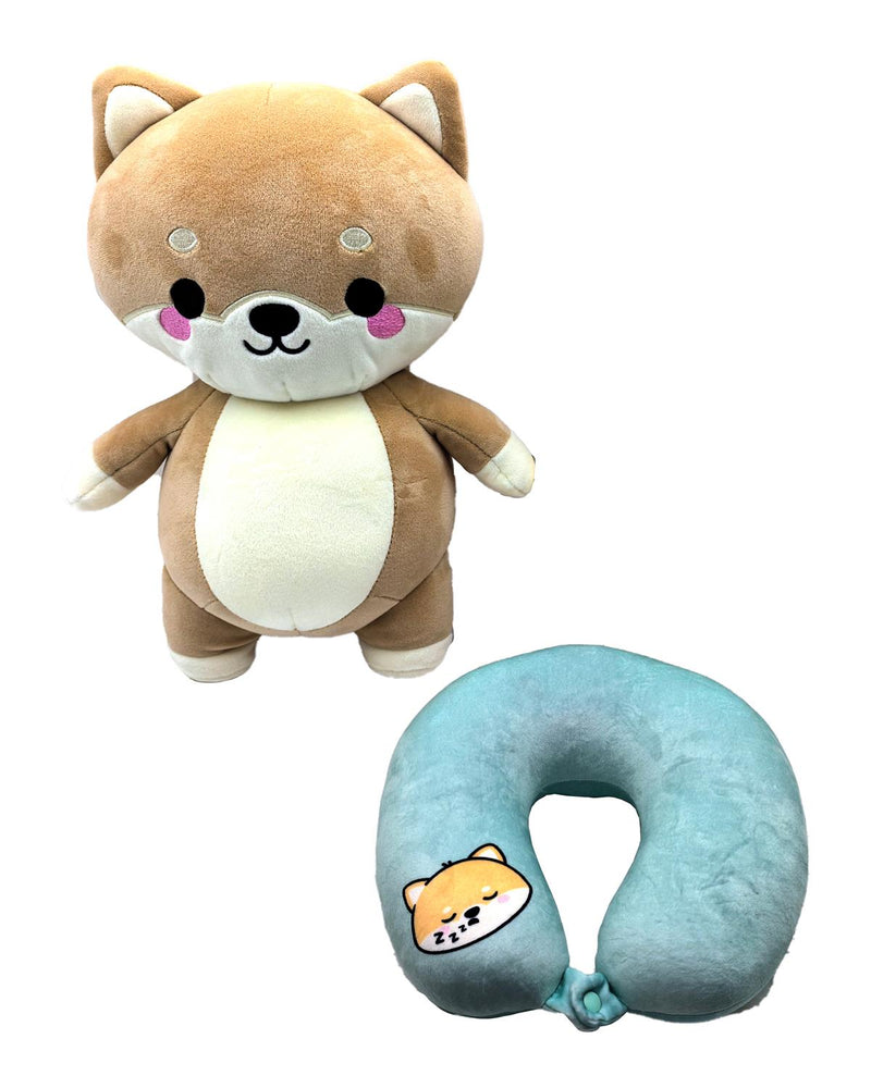 Swapseazzz Shuggs the Shiba Inu 2-in-1 Plush Travel Pillow & Toy