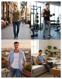 Slumber Hut Mens 6 Pack 100% Cotton Jersey Vests