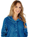 Slenderella Womens Supersoft Rib Fleece 50" Button Through Housecoat