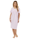 Marlon Womens Coastal Stripe Seersucker 40" Short Sleeve Nightie
