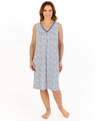 Gaspe Womens Supersoft Leopard Print 38" Sleeveless Nightdress