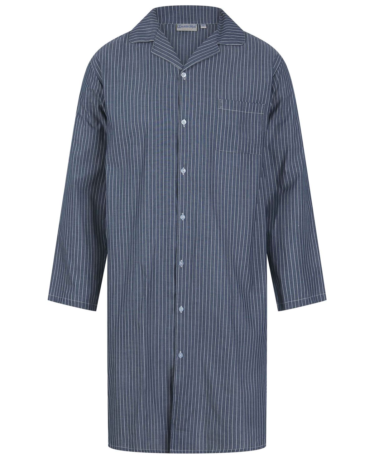 Walker Reid Mens Stripe Button Down Nightshirt