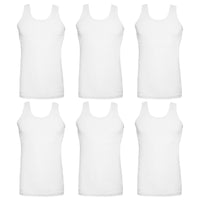Slumber Hut Mens 6 Pack 100% Cotton Jersey Vests