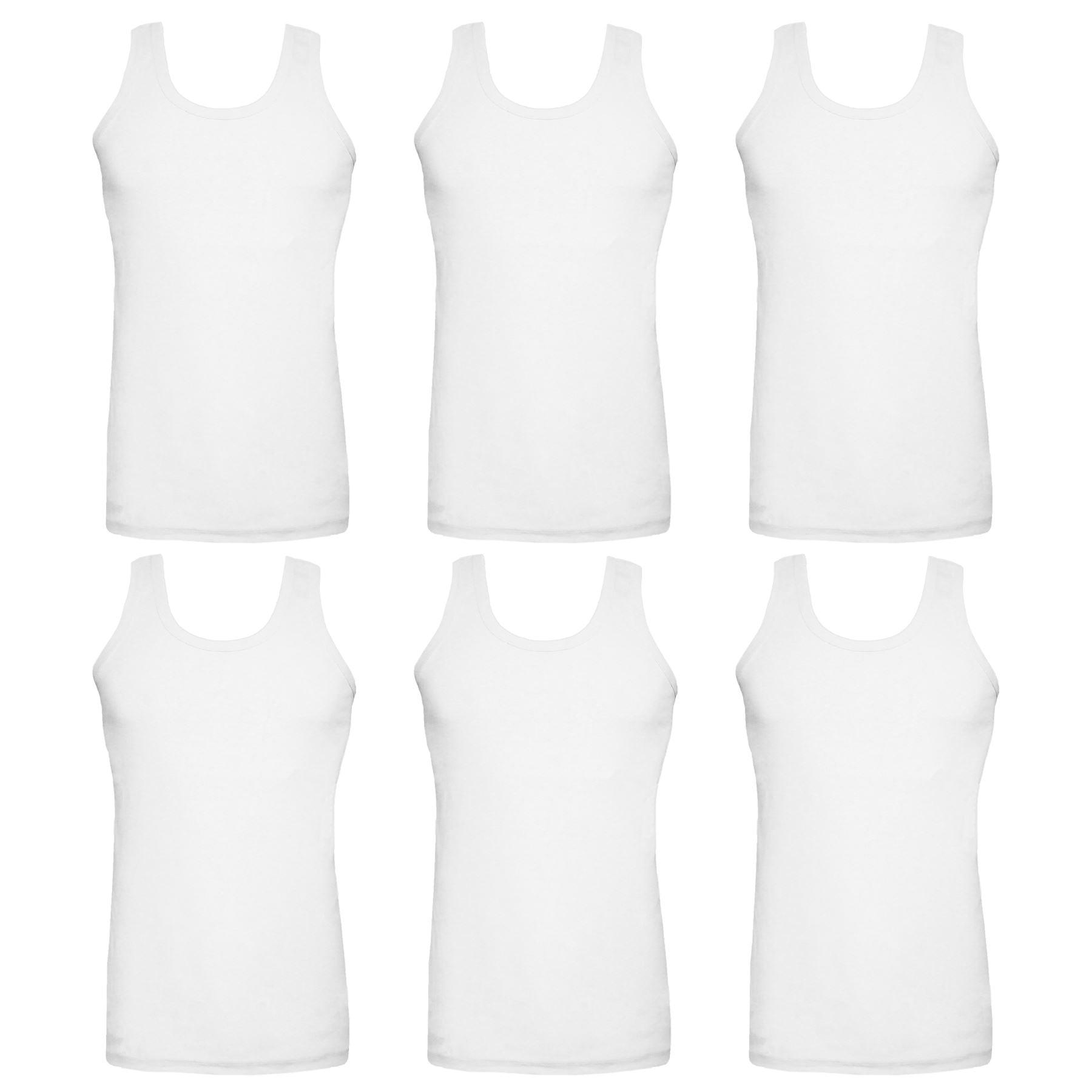Slumber Hut Mens 6 Pack 100% Cotton Jersey Vests