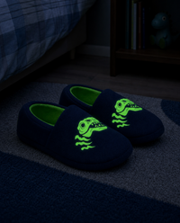 SlumberzzZ Boys Glow in the Dark Dinosaur Slippers