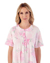 Slenderella Womens 42" Large Floral Short Sleeve Cotton Nightie
