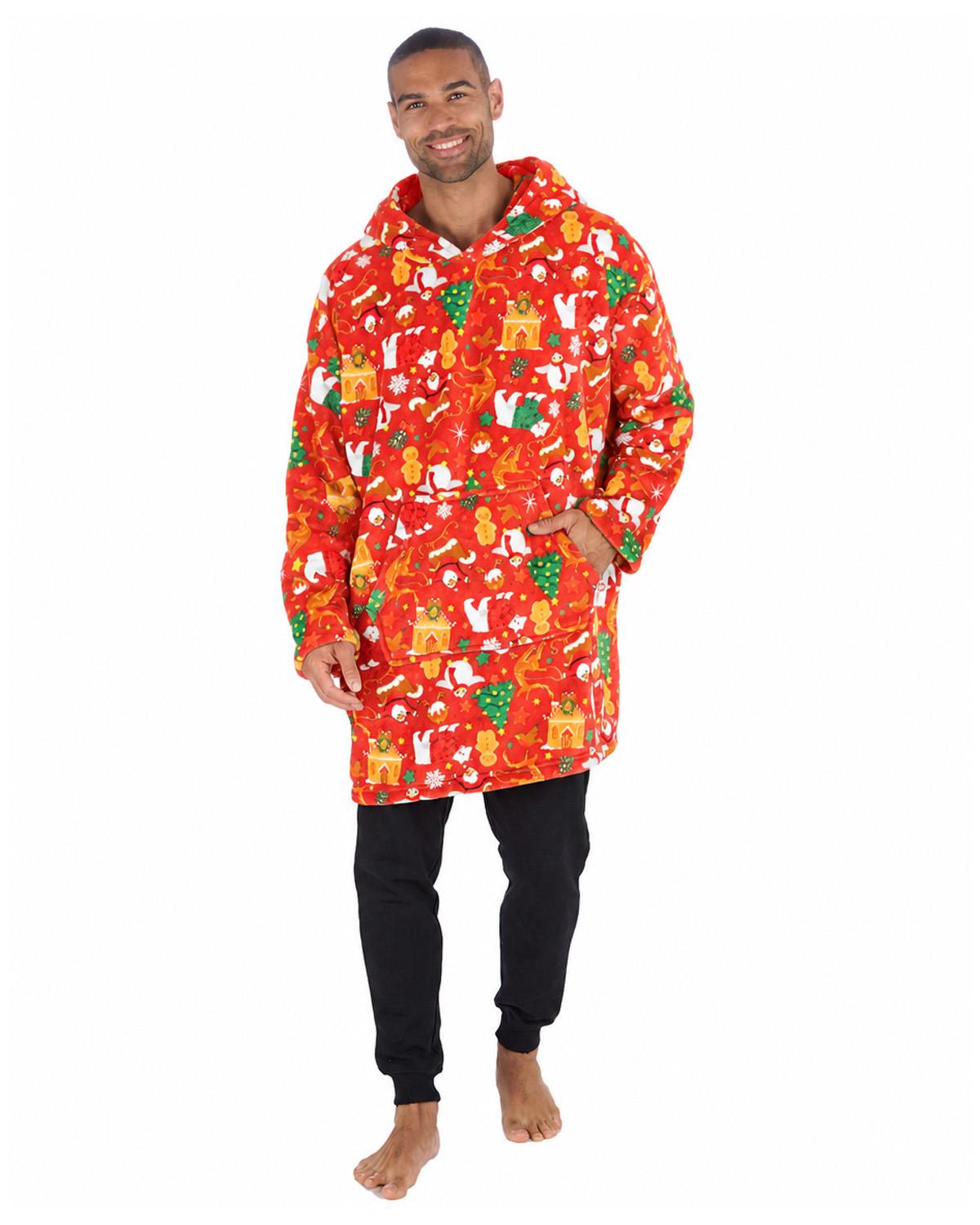 Huggable Unisex Christmas Print Oversized Hoodie