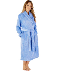 Slenderella Women Floral Embossed Fleece 46" Shawl Collar Wrap