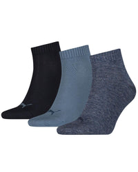 Puma Unisex 3 Pack Cotton Quarter Socks
