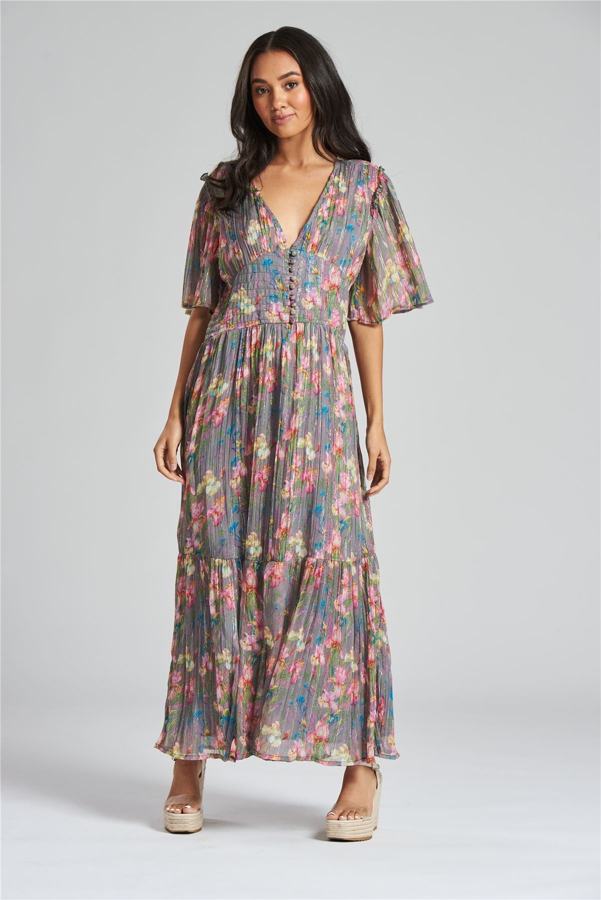 South Beach Womens Paisley Print Midi Dress