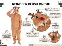 Kids Brown Sherpa Reindeer Onesie