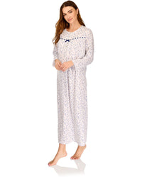 La Marquise Womens 'Velvet Rose' Long Sleeve Jersey Nightie