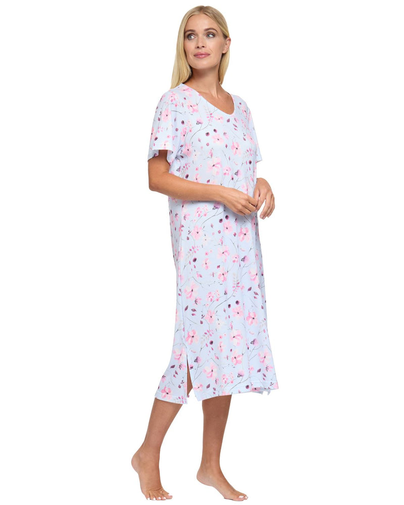 La Marquise Womens 'Floral Reflections' Short Sleeve Nightie