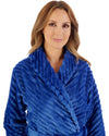 Slenderella Womens Supersoft Rib Fleece 46" Shawl Collar Wrap