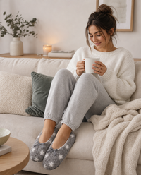 Womens Sherpa Lined Footie Slippers
