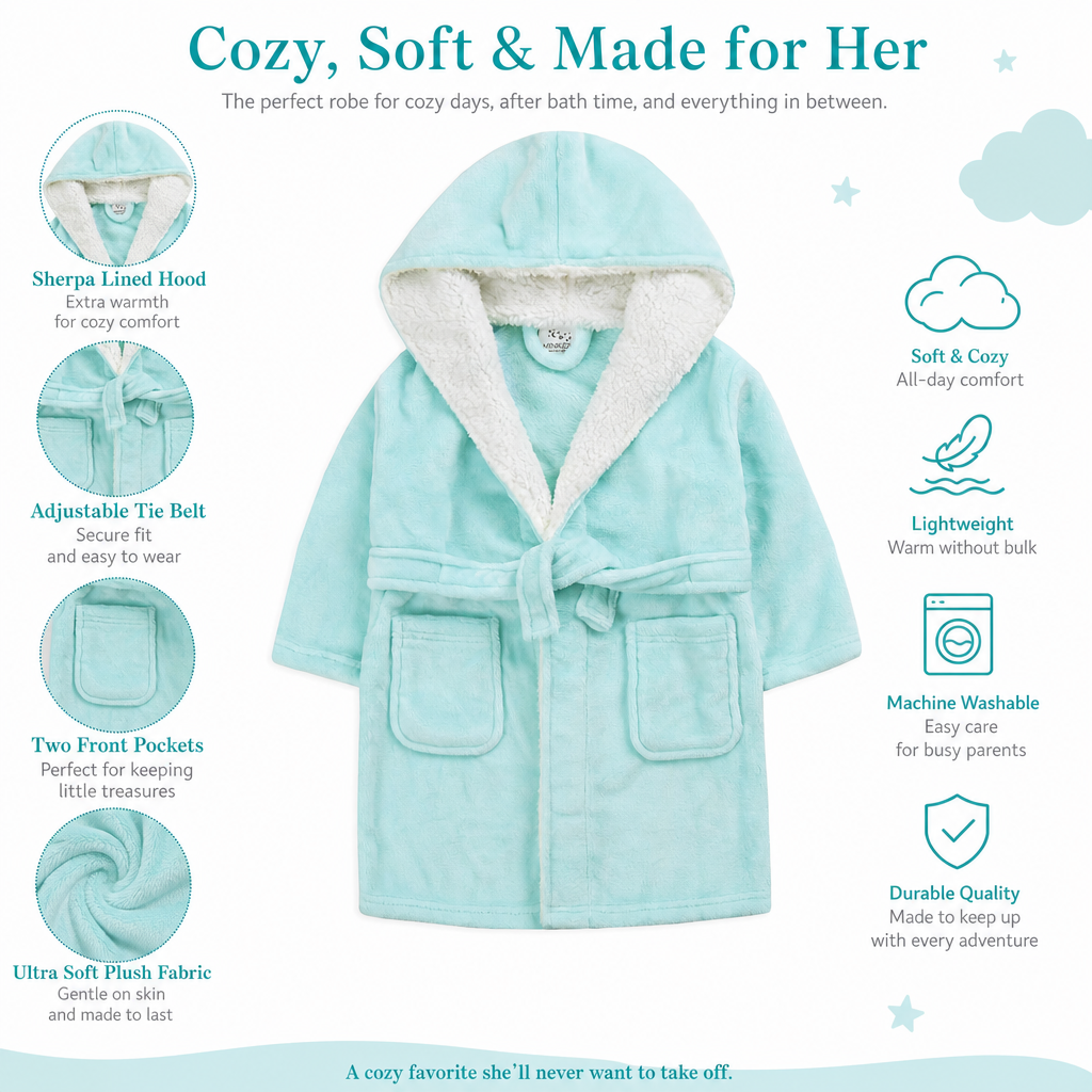 Girls Plush Fleece Dressing Gown