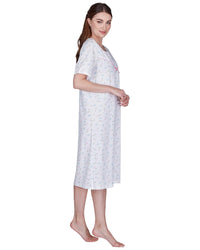 La Marquise Womens Flower Leaf Jersey Short Sleeve Nightie